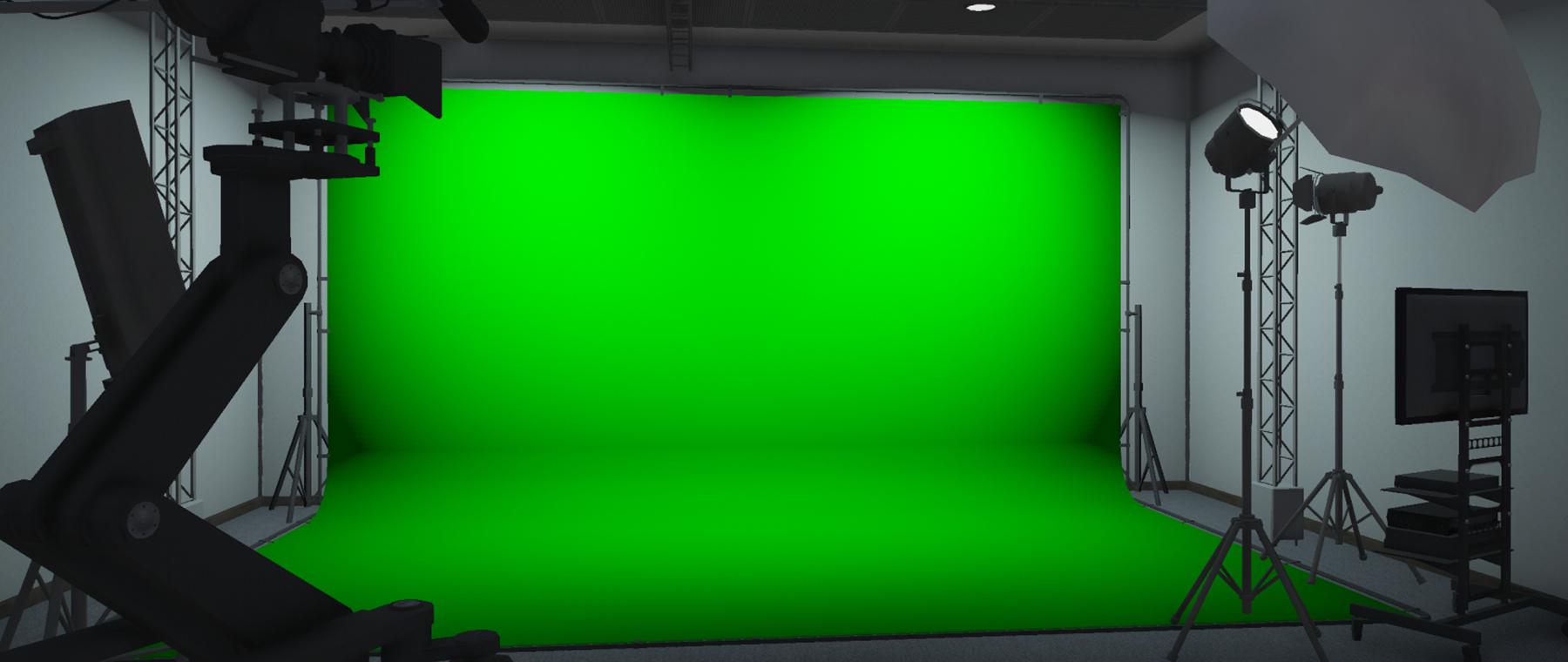 Greenscreen-Studio im Sender von Weazel News